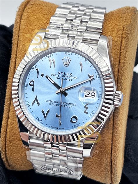 rolex daytona blue arabic dial|Rolex datejust 41 arabic numerals.